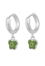 delightful little light green flower baby birthstone earrings